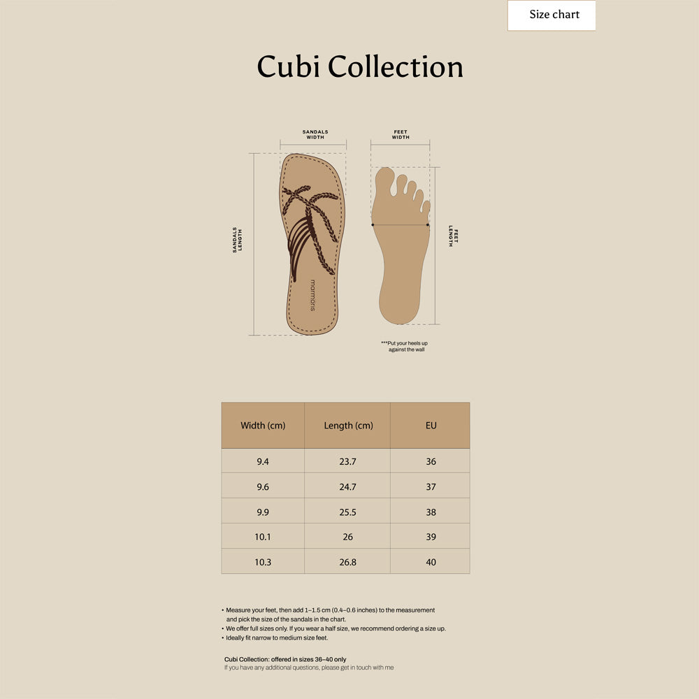 Cubi size guide